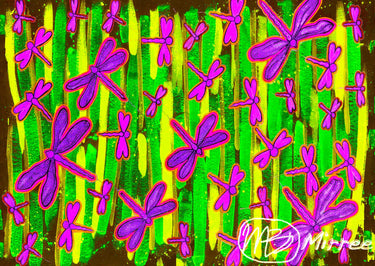 Colourful Dragonfly Spirit Dreaming Giclee Contemporary Aboriginal Art Print by Mirree